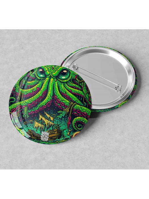 метална значка born in the depths kraken pin badge madcolors apparel